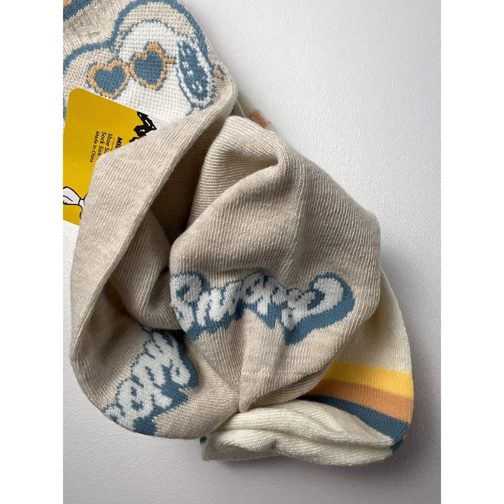 NEW Peanuts Snoopy Mid Crew Socks Kids unisex 9-11 2-Pack Woodstock Comfy